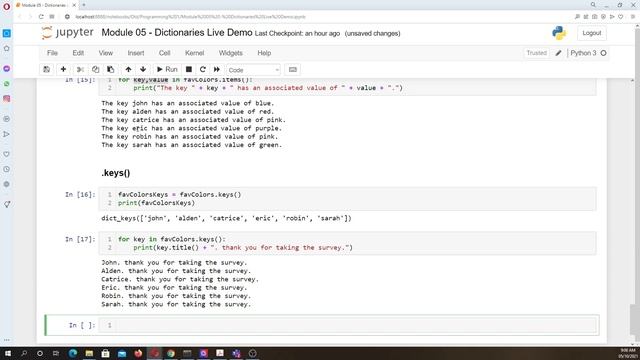 Python Programming Module 05 Dictionaries смотреть онлайн