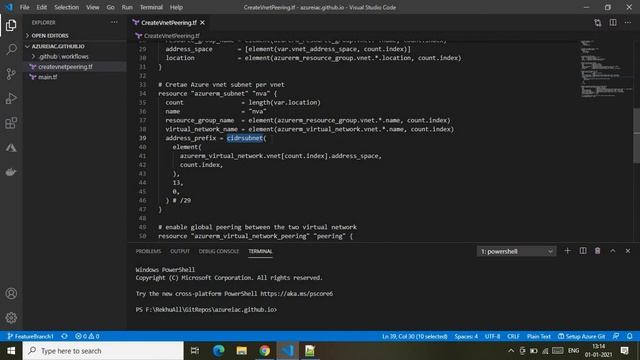 Terraform to create Azure virtual network peering | GitHub Actions смотреть онлайн