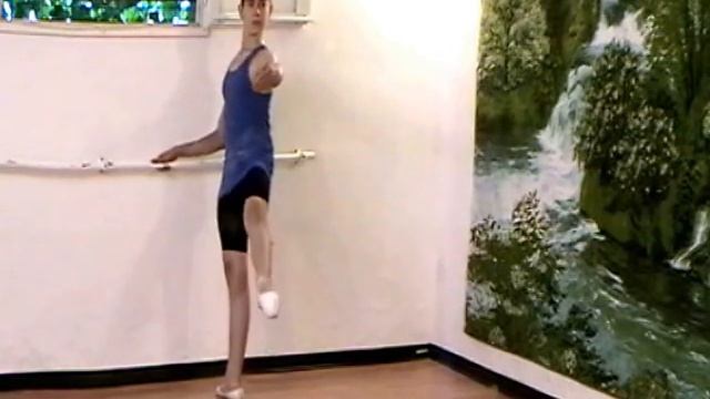 Rond de jambe en l'air en dehors и en dedans на 45° смотреть онлайн