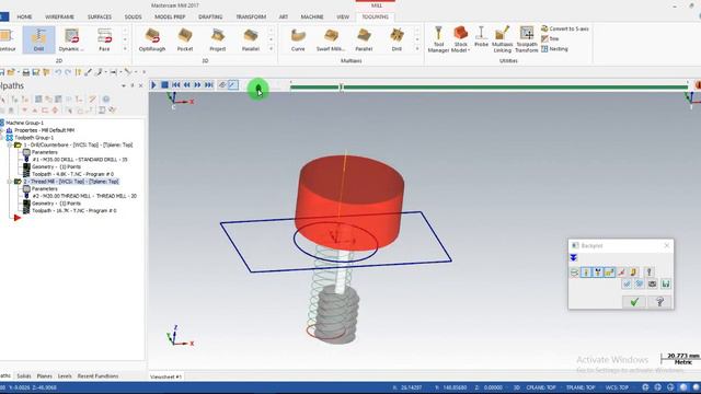 Mastercam:toolpath Thread mill смотреть онлайн