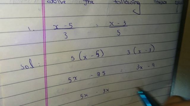 x-5/3 = x-3/5 solve the following linear equation смотреть онлайн