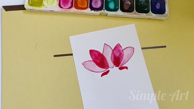 Рисую акварелью слоистый цветок. смотреть онлайн