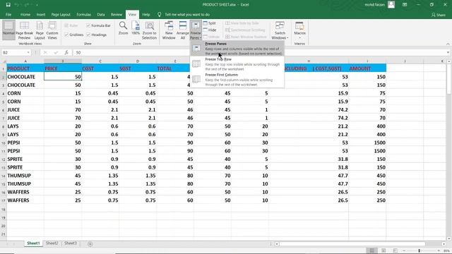 freeze panes in excel/ IN HINDI/ WINDOWS 10 #excel #msoffice #freezepanes смотреть онлайн