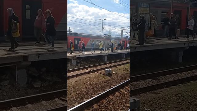 Электропоезд ЭД4М-0334 с сообщением Москва(Курский Вокзал)-Петушки на станции Павловский.Посад. смотреть онлайн