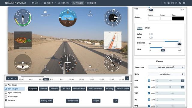 Aviation Instruments for video — Telemetry Overlay смотреть онлайн