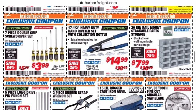 Harbor Freight MONTHLY INSIDE TRACK CLUB Coupons || JANUARY 2020 смотреть онлайн