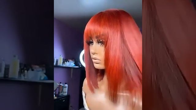 Straight Bob Human Hair Wigs with Bangs Brazilian Remy Full Machine Made Wigs смотреть онлайн