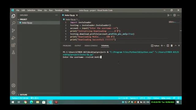 Instagram DP downloading Like a Hacker using python 7 lines of code смотреть онлайн