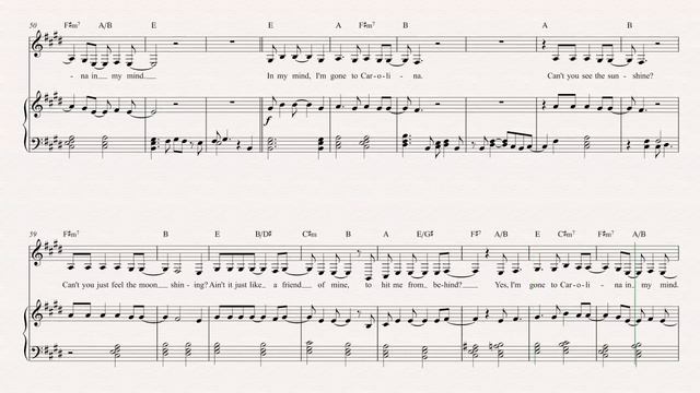 Baritone Sax - Carolina in My Mind - James Taylor Sheet Music, Chords, & Vocals смотреть онлайн