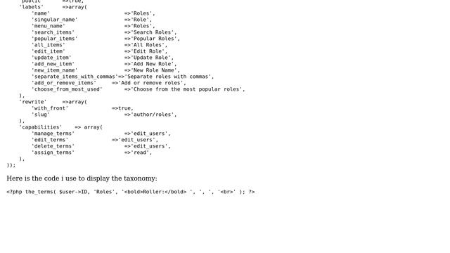 Wordpress: Wordpress cannot find user taxonomies on frontend смотреть онлайн