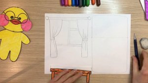 Рисунок Лалафанфан. Домик для уточки Лалафанфан из тик ток. Бумажный домик для кукол из бумаги кухн