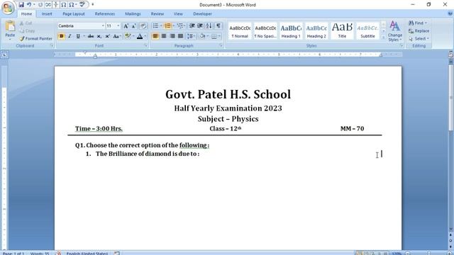 How to Make question Paper in ms word | Exam paper kaise banaye | Question paper typing in ms word смотреть онлайн