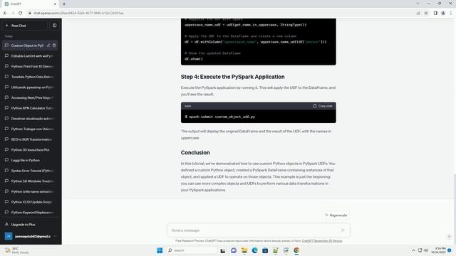 Usage of custom Python object in Pyspark UDF смотреть онлайн