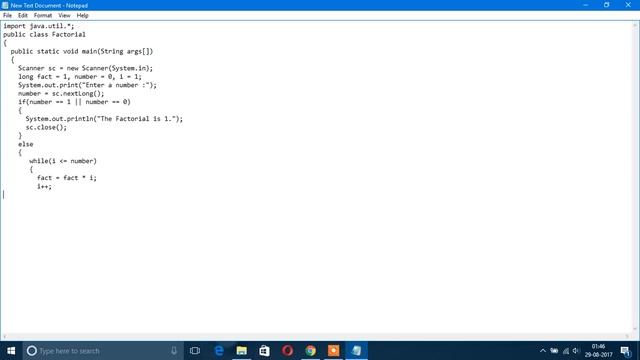 Java Program To Calculate Factorial Of A Number - For Beginners. смотреть онлайн