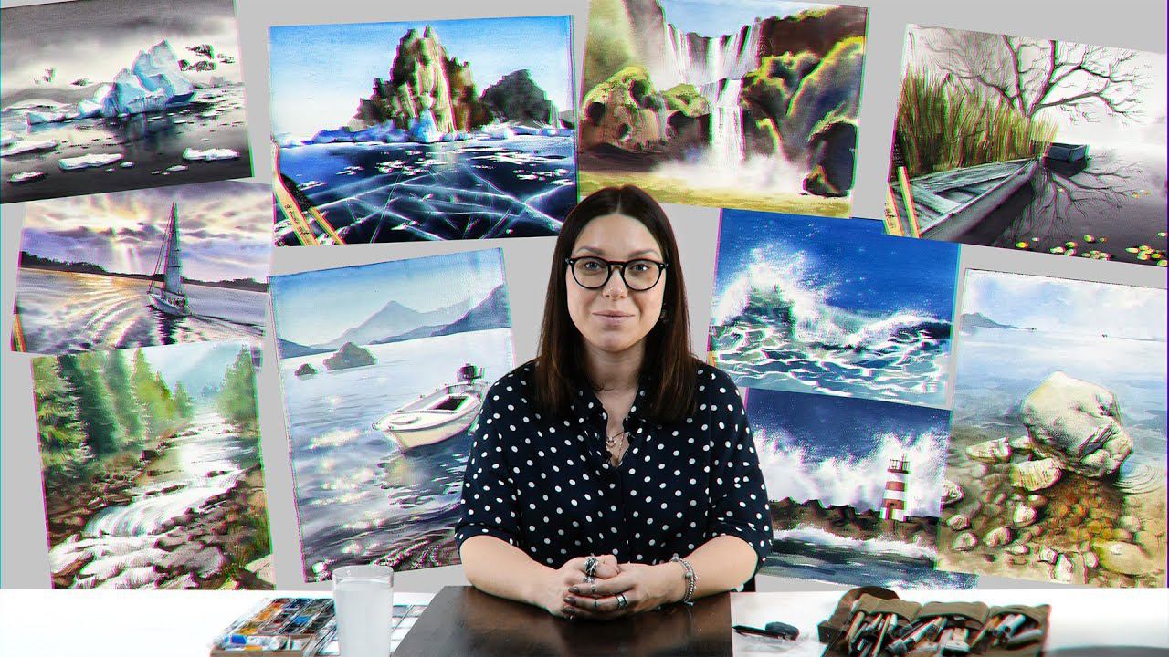 Промо онлайн-курса «Состояния воды акварелью» смотреть онлайн