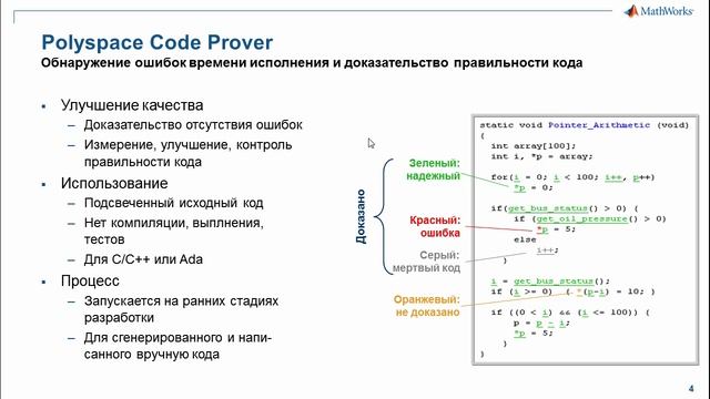 Доказательство отсутствия ошибок времени исполнения с помощью Polyspace Code Prover смотреть онлайн