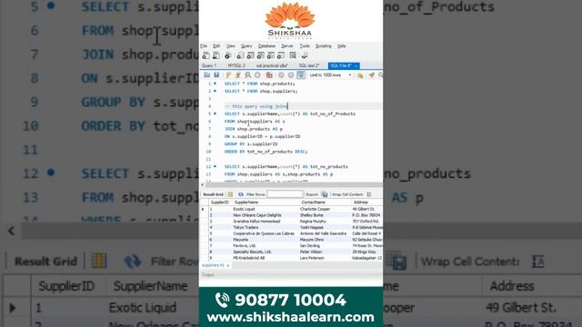 Supplier-Product Join & Sub Query Retrieving Names and Supply Details #sql смотреть онлайн