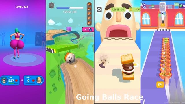 Twerk Race 3D vs Going Balls vs Sandwich Runner vs I Want Pizza vs #117 I Mobile Game смотреть онлайн