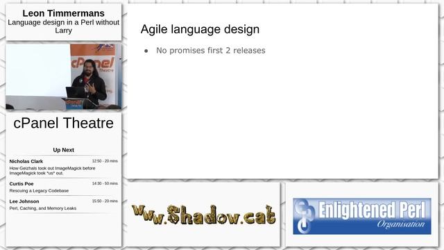 Day 1: cPanel Theatre: Leon Timmermans - Language Design in a Perl Without Larry смотреть онлайн