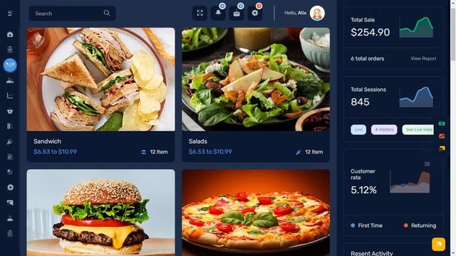 Restaurant Dashboard Bootstrap Admin Panel Template with LTR Light Theme смотреть онлайн