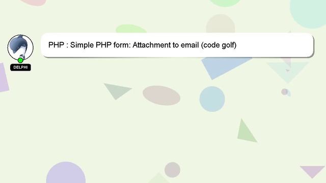 PHP : Simple PHP form: Attachment to email (code golf) смотреть онлайн
