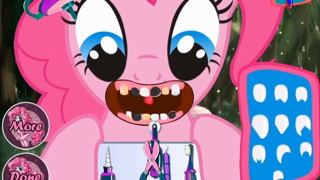 ПОНИ ИГРЫ. ПИНКИ ПАЙ ИСПОРТИЛА СЕБЕ ЗУБЫ. My little pony мультик игра. смотреть онлайн