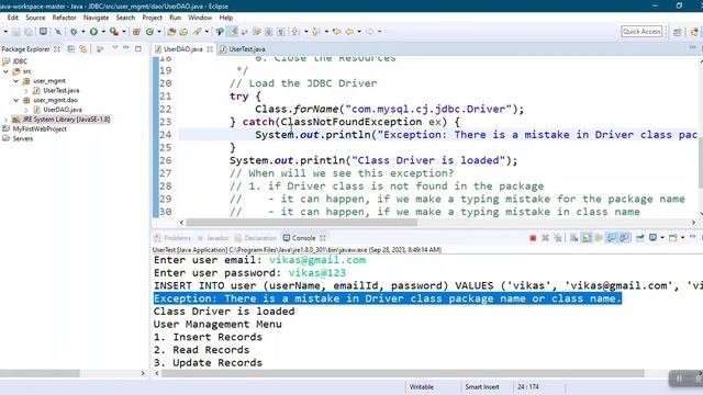 JDBC Part 6 - JDBC Step 1 - Load the Driver & Handle the Exception смотреть онлайн