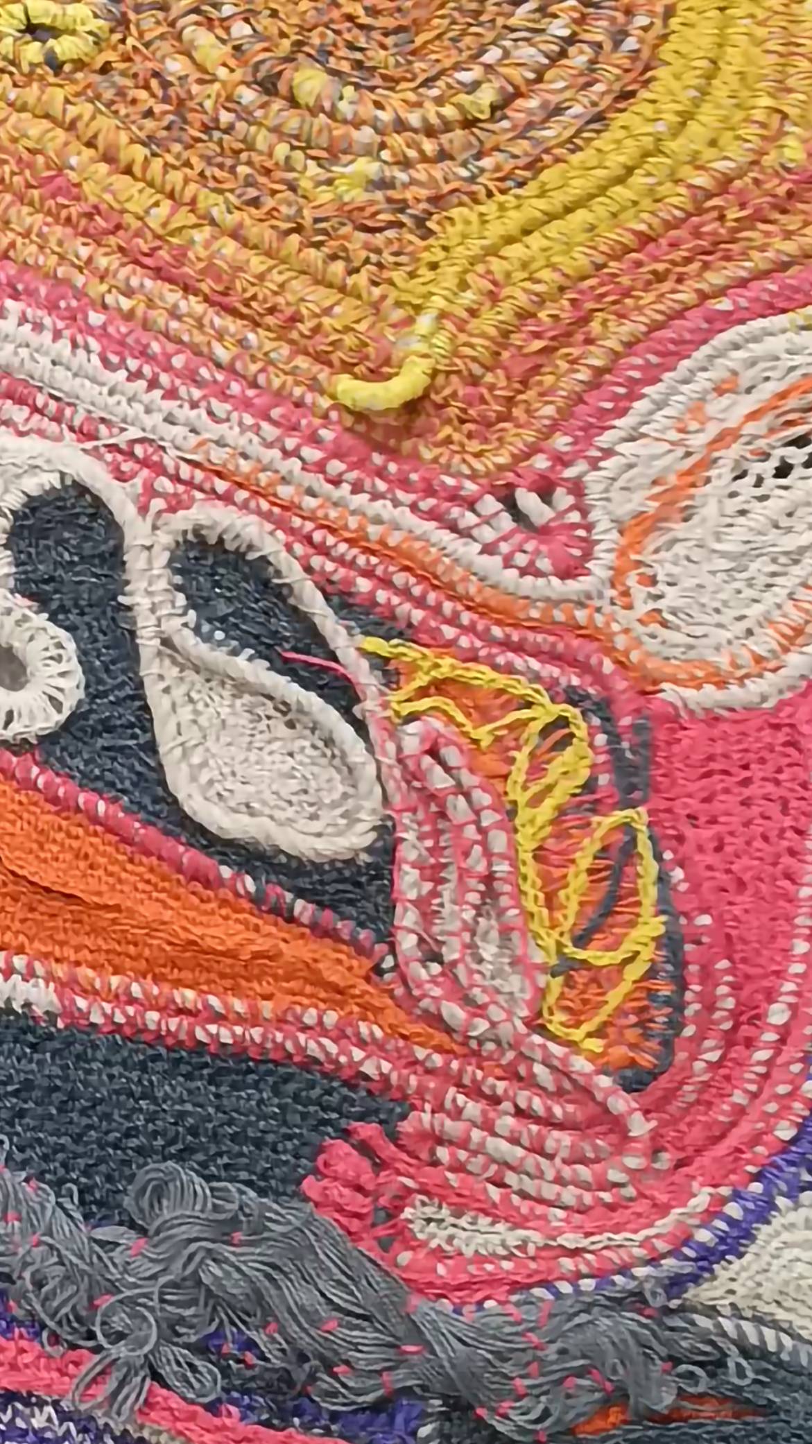 Этнический ковёр из джута и канатов