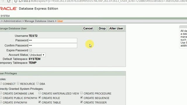 ORACLE DATABASE OVER VIEW : HOW TO CREATE USER AND USER PERMISSION-2 смотреть онлайн