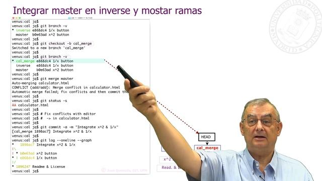 Mooc Git y GitHub - Integración de ramas смотреть онлайн