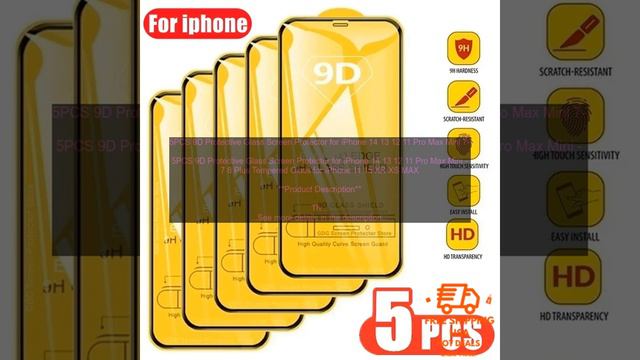 1005005607157075 5PCS 9D Protective Glass Screen Protector for iPhone 14 13 12 11 Pro M смотреть онлайн