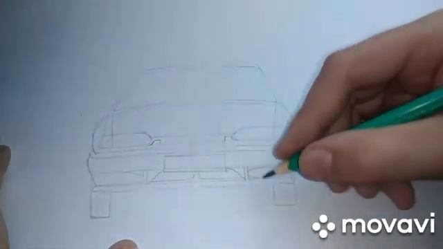 Рисую ваз 2114, поэтапно, урок. смотреть онлайн