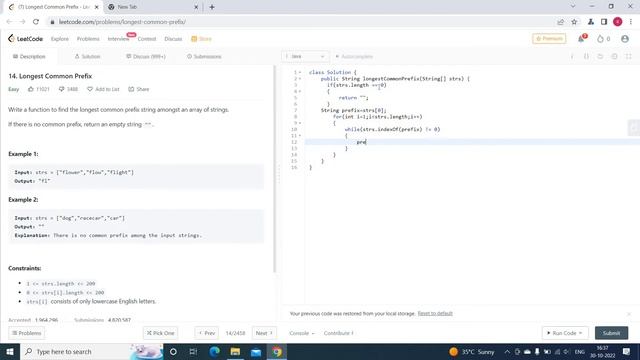 Longest Common Prefix | Leetcode | Java | Solution | Explanation смотреть онлайн