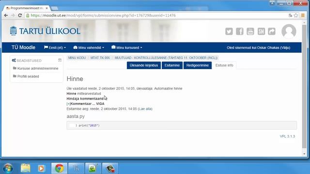 Python. Thonny. Kontrollülesande postitamine keskkonda Moodle смотреть онлайн