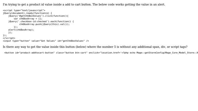 Magento: Get javascript value without html or script tags смотреть онлайн
