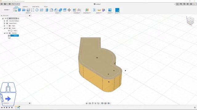 Fusion 360, урок 14 - инструмент Hole, изделие с отверстиями смотреть онлайн