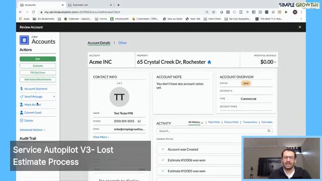 Service Autopilot V3 - Lost Estimate Process смотреть онлайн