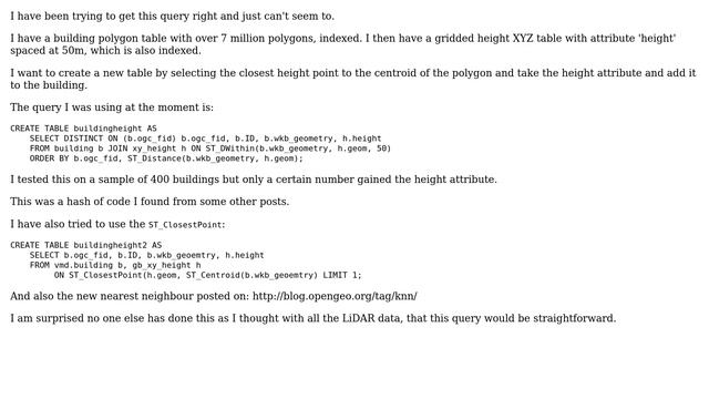 GIS: Adding height from nearest XYZ point to geom table in PostGIS? смотреть онлайн