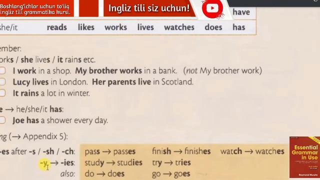 Raymond Murphy qizil kitobi.Ingliz tilini 0 dan o'rganish. Present simple tense смотреть онлайн