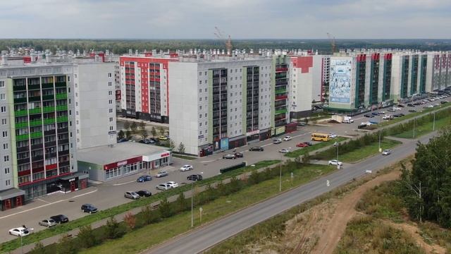 микрорайон "Вишневая горка" с высоты птичьего полета смотреть онлайн