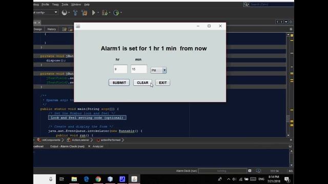 Swing Program #4 :: Design a Alarm Clock in Java смотреть онлайн