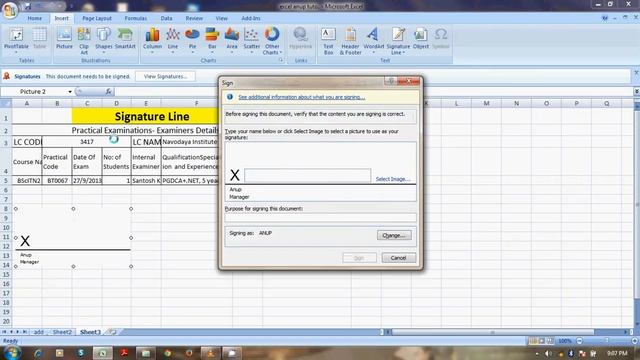 Make signature line in Excel 2007/2010 смотреть онлайн