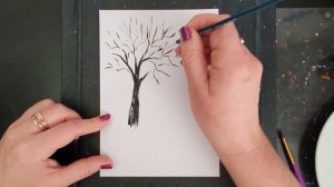 Учебное видео. Как рисовать ветки деревьев (гуашь).