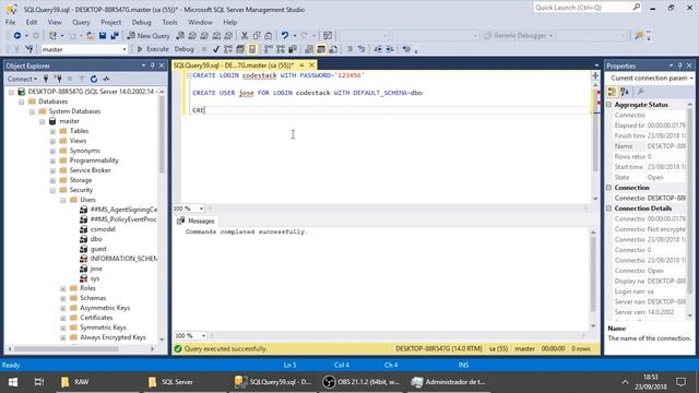 06 - Creación de Usuarios de Base de Datos [SQL Server 2017 Windows - GNU/Linux] смотреть онлайн