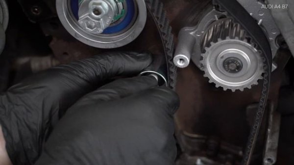 How to change timing belt kit and water pump on AUDI A4 (B7) [TUTORIAL AUTODOC]