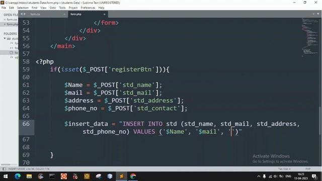 Insert form data into table with HTML & php SQL server смотреть онлайн