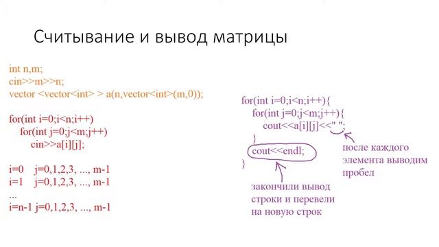 Основы программирования. Матрицы. Теория смотреть онлайн