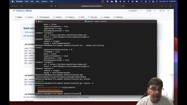 Удаленный GIT, слияния и конфликты проще некуда смотреть онлайн