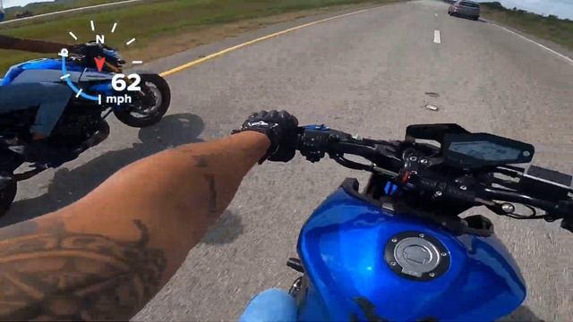 Yamaha MT09 x Suzuki Gsxs 750 смотреть онлайн
