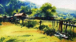 Летние акварельные пейзажи художника Сергея Курбатова.